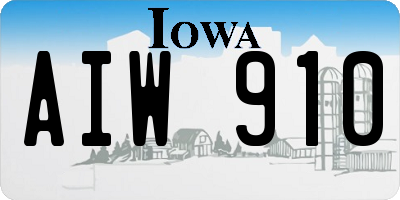 IA license plate AIW910