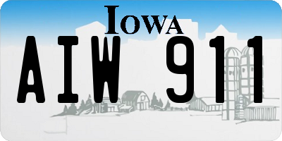 IA license plate AIW911