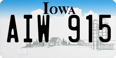 IA license plate AIW915