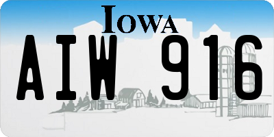 IA license plate AIW916