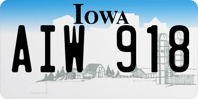IA license plate AIW918