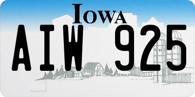 IA license plate AIW925