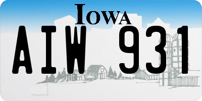 IA license plate AIW931