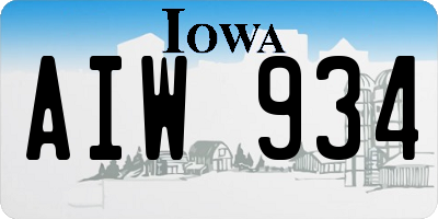 IA license plate AIW934