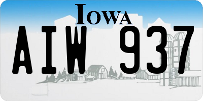 IA license plate AIW937