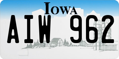 IA license plate AIW962
