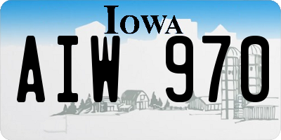 IA license plate AIW970