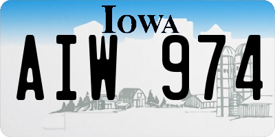 IA license plate AIW974