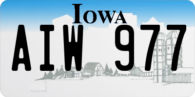 IA license plate AIW977
