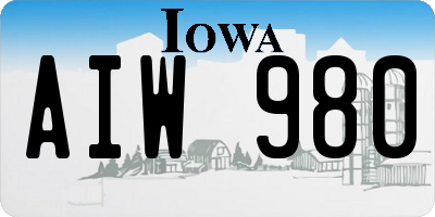 IA license plate AIW980