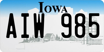 IA license plate AIW985