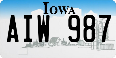 IA license plate AIW987
