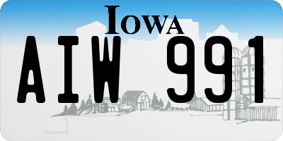 IA license plate AIW991