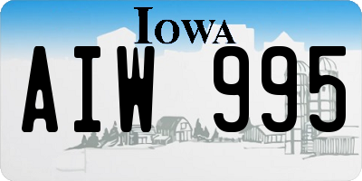 IA license plate AIW995