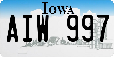 IA license plate AIW997