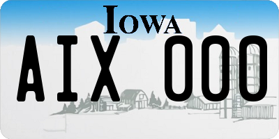 IA license plate AIX000