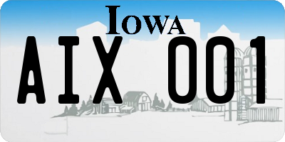 IA license plate AIX001