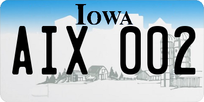 IA license plate AIX002