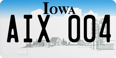 IA license plate AIX004