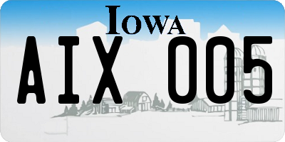 IA license plate AIX005