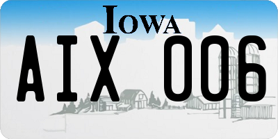 IA license plate AIX006