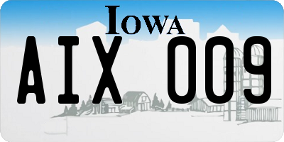 IA license plate AIX009