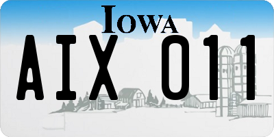 IA license plate AIX011