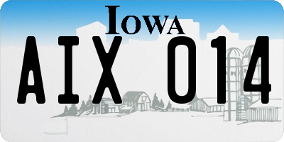 IA license plate AIX014