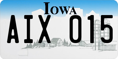 IA license plate AIX015