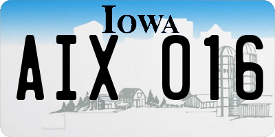 IA license plate AIX016