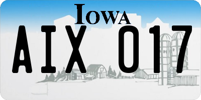 IA license plate AIX017