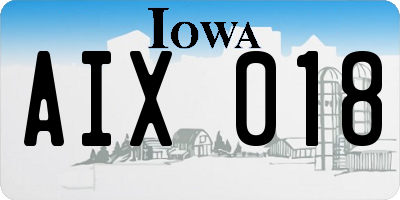 IA license plate AIX018
