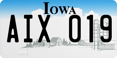 IA license plate AIX019