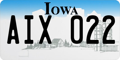 IA license plate AIX022