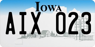 IA license plate AIX023