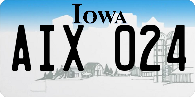 IA license plate AIX024