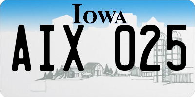 IA license plate AIX025
