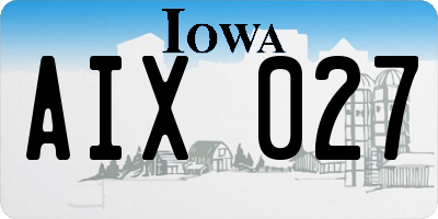 IA license plate AIX027