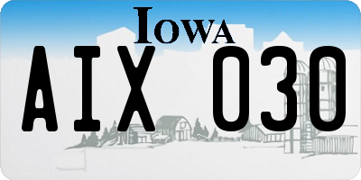 IA license plate AIX030