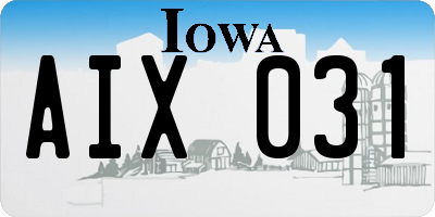 IA license plate AIX031