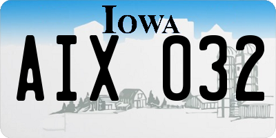 IA license plate AIX032