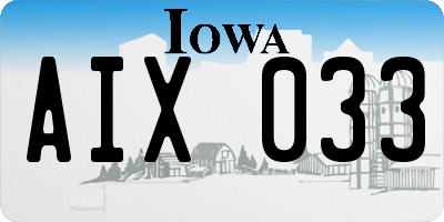 IA license plate AIX033