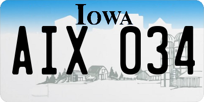 IA license plate AIX034