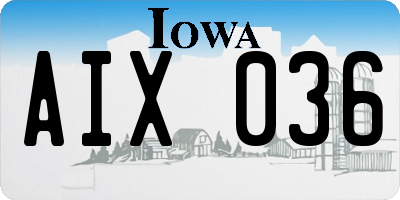 IA license plate AIX036