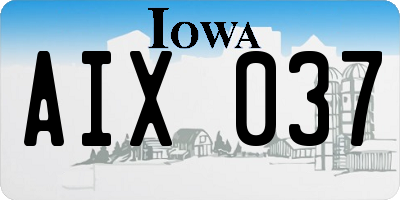 IA license plate AIX037