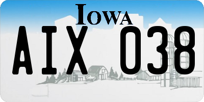 IA license plate AIX038