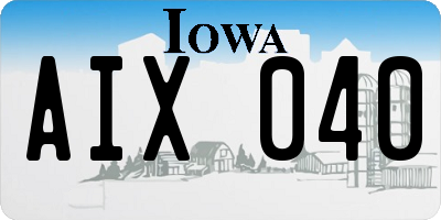 IA license plate AIX040