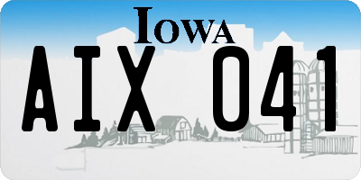 IA license plate AIX041