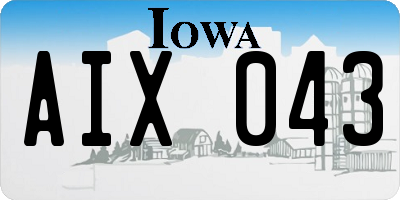 IA license plate AIX043