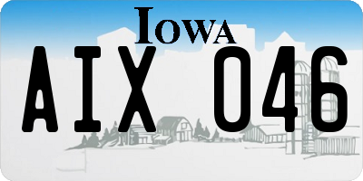 IA license plate AIX046
